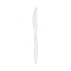 Khaleej Pack Heavy Duty Disposable Table Knife, Plastic, Clear, 50 Pcs/Pack