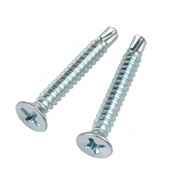 Self Drilling Screw, Zinc Plated, Countersunk Head, M8 Thread Dia x 3/4 Inch Length, 1000 Pcs/Pack