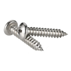 Self Tapping Screw, Zinc Plated, Pan Head, M10 Thread Dia x 1 Inch Length, 500 Pcs/Pack