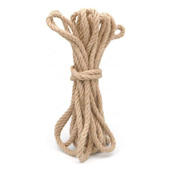 Lingwei Multi-Purpose Twisted Hemp Rope, Jute, 6MM Dia x 50 Mtrs Length, Natural