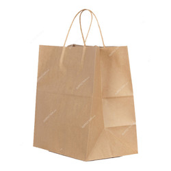 Square Bottom Paper Bag With Handles, 32CM Height x 28CM Width x 16CM Depth, Brown, 200 Pcs/Pack