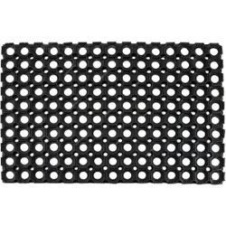 Pannama Hollow Door Mat, Rubber, 22MM Thk, 40CM Width x 60CM Length, Black