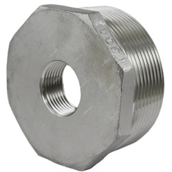 NPT Reducer Bush, CL150, Stainless Steel, Male 1/2 Inch x Female 1/4 Inch