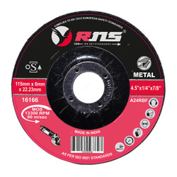 Rns Standard Metal Grinding Disc, 6MM Thk, 22.23MM Bore Dia x 115MM Disc Dia, 10 Pcs/Pack