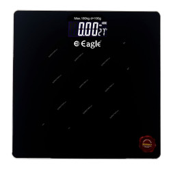 Eagle Bathroom Scale, EEP1007A, 300MM Width x 300MM Length, 180 Kg Weight Capacity, Black