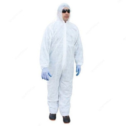 Vaultex Disposable Coverall, DCH, Polypropylene, 50 GSM, M, White