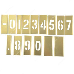 Clip On Stencil Set, 10006, Numbers, 1/2 Inch, Brass, 15 Pcs/Set