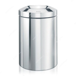 Brabantia Flame Guard Paper Bin, 378928, 7 Litres, Brilliant Steel