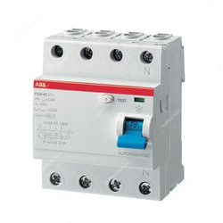 Abb Residual Current Circuit Breaker, F204AC-100-0-1-IEC, 4P, 100mA, 100A