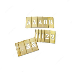 Clip On Interlocking Stencil Set, 10069, 1-1/2 Inch, Brass, 45 Pcs/Set