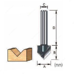 Makita V Grooving Router Bit, D-12360, 9.5x9.5MM