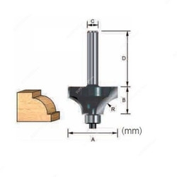 Makita Beading Router Bit, D-12712, 20.7x9.5MM