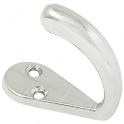 Metal Single Coat Hook Wall Hanger, 1 Inch, Silver