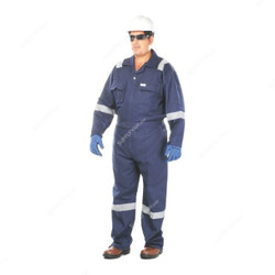 Vaultex Coverall With Reflective Strips, VON, 260GSM, S, Navy Blue