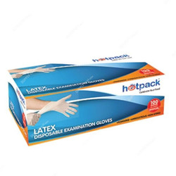 Hotpack Latex Gloves, LGL, L, 100 Pcs/Pack