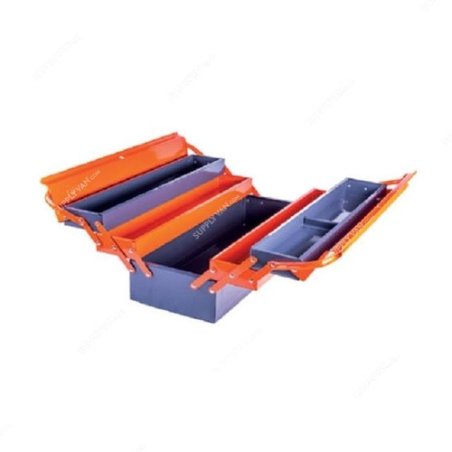 Uken Tool Box, 203M, 18 Inch, 5 Trays, Orange/Violet, Powder Coated