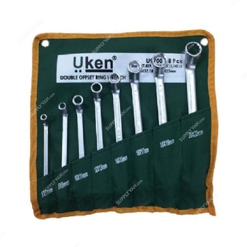 Uken Ring Spanner Set, U9701, 6-32MM, Ring, CrV Steel, Matte