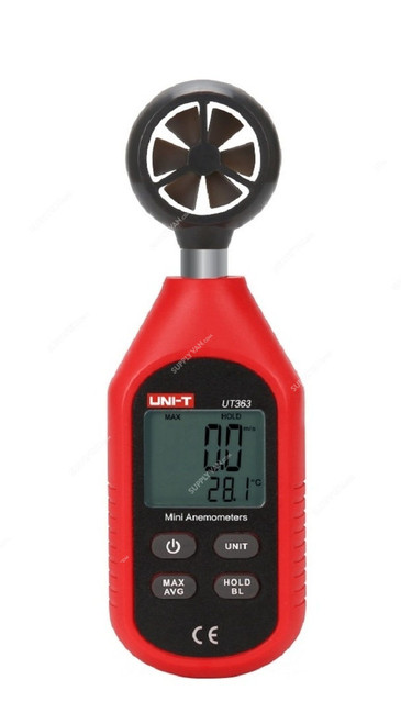 Uni-T Mini Anemometer, UT363, 0-30 m/s Wind Speed, 160 x 50 x 28MM
