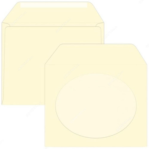 FIS CD Envelope with Window, FSEE1021GWCWB25, 125 x 125MM, 100 GSM, Camelle Off White, PK25