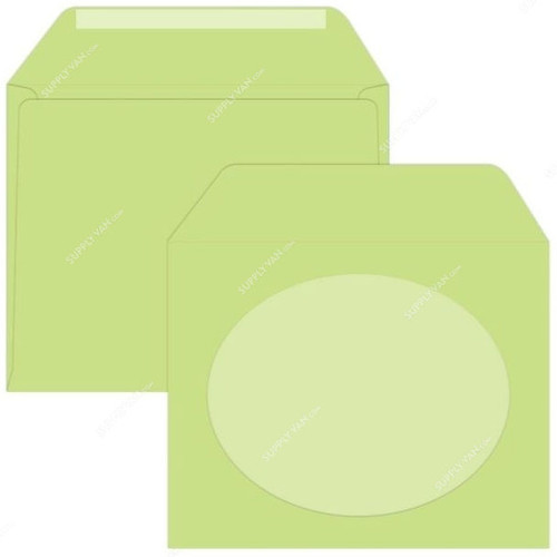 FIS CD Envelope with Window, FSEE1021GWGB25, 125 x 125MM, 100 GSM, Green, PK25