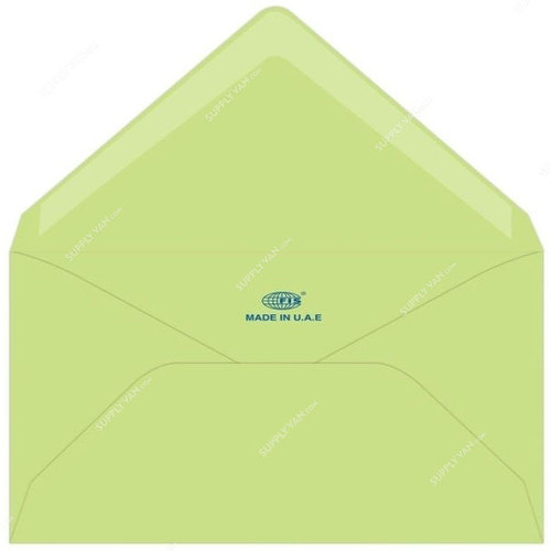 FIS Executive Laid Bond Paper Glued Envelope, FSEE1024GBGR50, 136 x 204MM, 100 GSM, Green, PK50