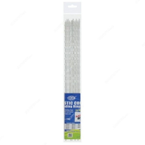 FIS Binding Ring, FSBD12CL10, Plastic, 12MM, 90 Sheets, White, PK10