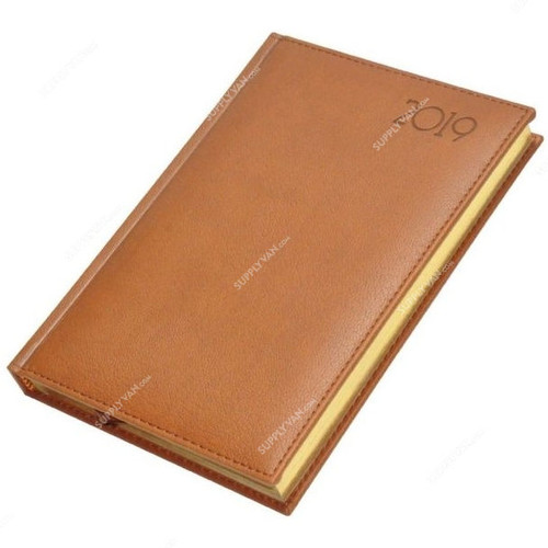 FIS 2019 English 26EG Golden Diary, FSDI26EG19BR, 148 x 210MM, 384 Pages, Brown