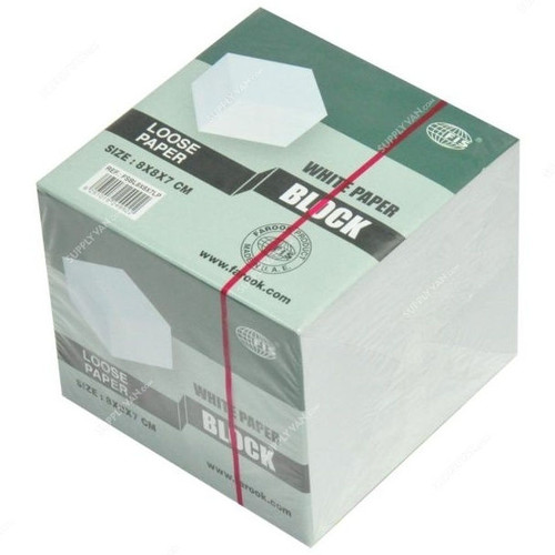FIS Loose Paper Block, FSBL8X8X7LP, 8 x 8 x 7CM, White