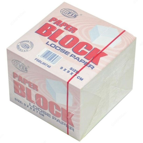FIS Loose Paper Block, FSBL99748, 9 x 9 x 7CM, White