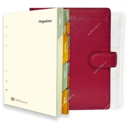FIS Ostrich Organizer, FSORA5122RE, Polyurethane, 148 x 210MM, 480 pages, Red