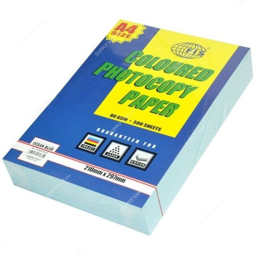 FIS Color Photocopy Paper, A4, 80 GSM, Ocean Blue, PK500