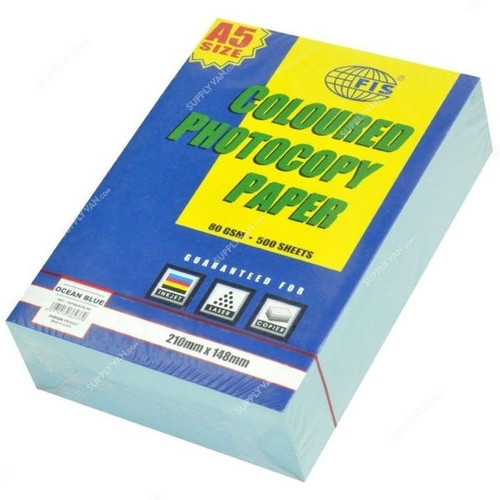 FIS Color Photocopy Paper, A5, 80 GSM, Ocean Blue, PK500