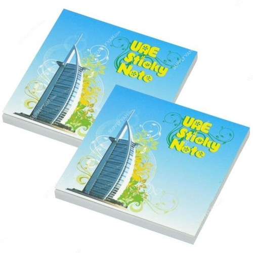 FIS UAE Burj Al Arab Design Sticky Notes Set, FSPO3350D4, 50 Sheets, 3 x 3 Inch, Blue, PK2