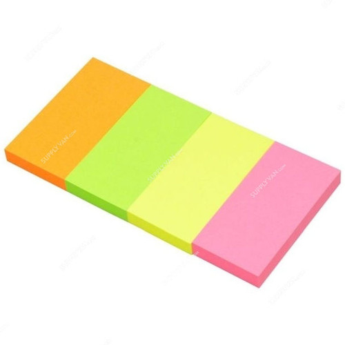 FIS Sticky Notes Set, FSPOF1.53C4X100, 400 Sheets, 1.5 x 3 Inch, Assorted