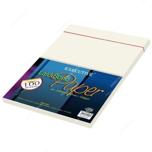 FIS Executive Laid Bond Paper, FSPA100CWH, Paper, 100 GSM, A4, Camelle White, PK100