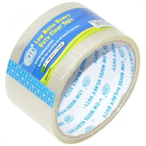 FIS Low Noise Heavy Duty Tape, FSTALN2X20Y, 2 inch x 20 Yard, Clear