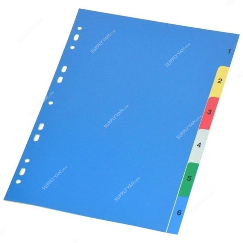 FIS Color Divider, (1-6) English, Polypropylene, A4, Multicolor