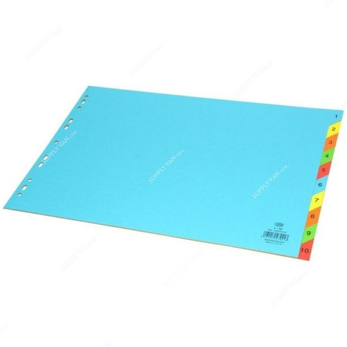 FIS Color Card Divider, (1-10) English, Paper, 160 GSM, A3, Multicolor
