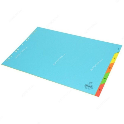 FIS Color Card Divider, (1-5) English, Paper, 160 GSM, A3, Multicolor