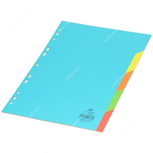 FIS 5 Colors Card Divider, English, Paper, Plain, 160 GSM, A4, Multicolor