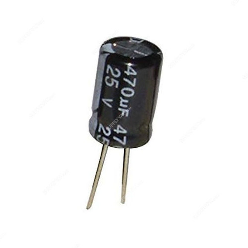 Capacitor, 470UF, 25V, Black, PK5