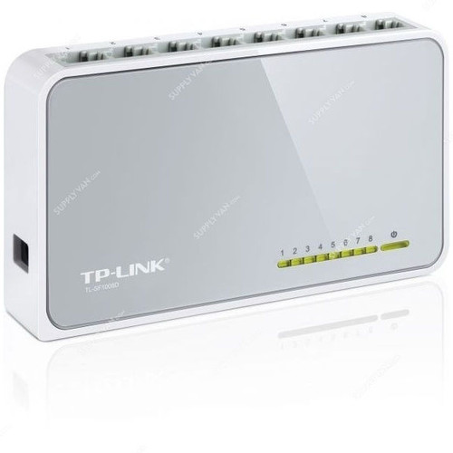 TP-LINK 10/100Mbps Desktop Switch, TL-SF1008D, 8-Ports, Grey and White