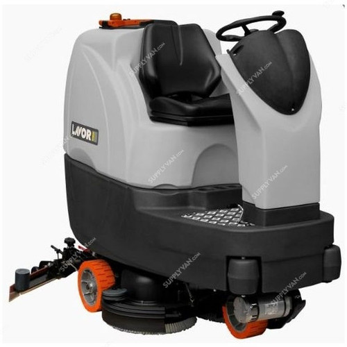 Lavor Medium Size Ride On Scrubber Dryer, COMFORT, 600-480W, 150 RPM, 750MM, White and Black