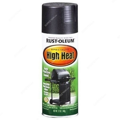 Rust-Oleum High Heat Enamel Spray Paint, 7778830, 12 Oz, Black