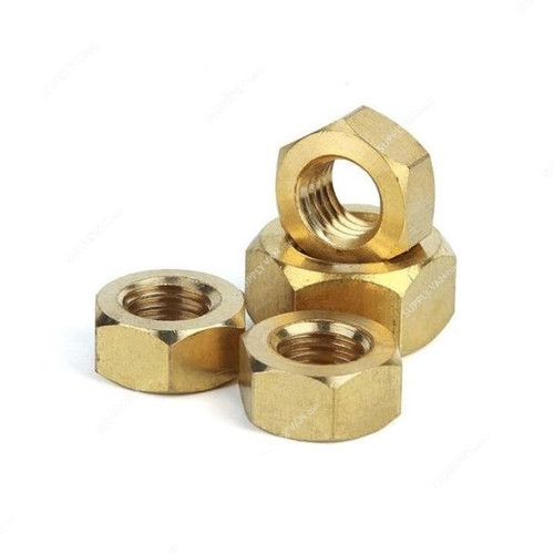 Brass Hex Nut, M5, DIN 934, 100 Pcs/Pack