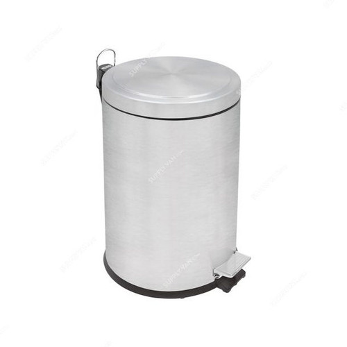 Tramontina Pedal Waste Bin, 94538505, 5 Litres, Silver