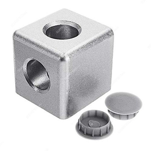 Extrusion Corner Cube Connector, 40 Series, 2 Hole, Aluminium, 40 x 40MM, PK2