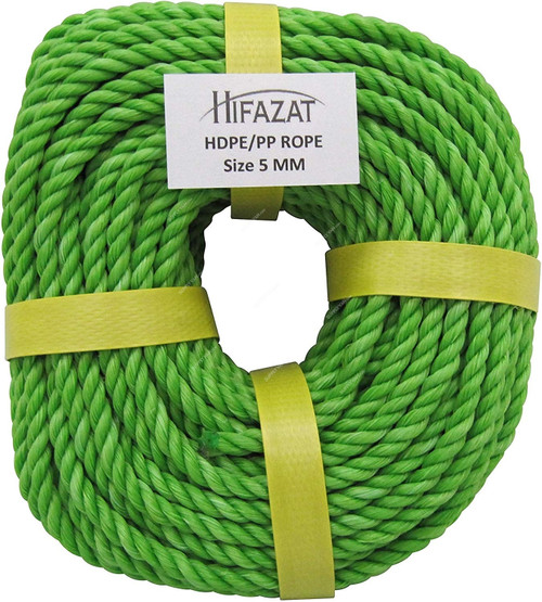 Hifazat Rope, SHGT-NRG-525, Nylon, 5MM x 22.86 Mtrs, Green