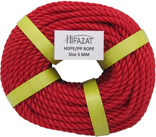 Hifazat Rope, SHGT-NRR-525, Nylon, 5MM x 22.86 Mtrs, Red