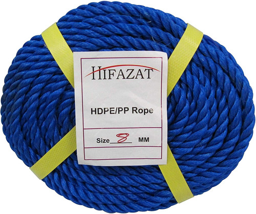Hifazat Rope, SHGT-NRB-825, Nylon, 8MM x 22.86 Mtrs, Blue